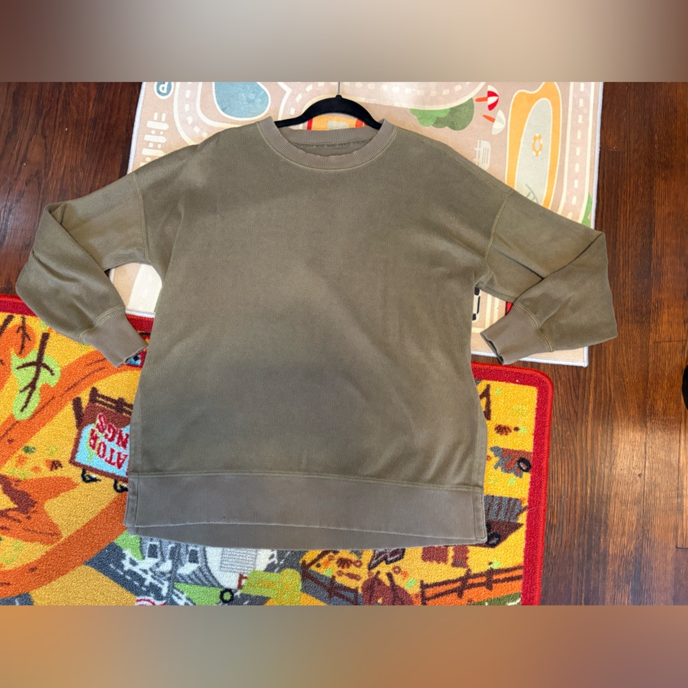 Aerie olive green Fleece Sweater